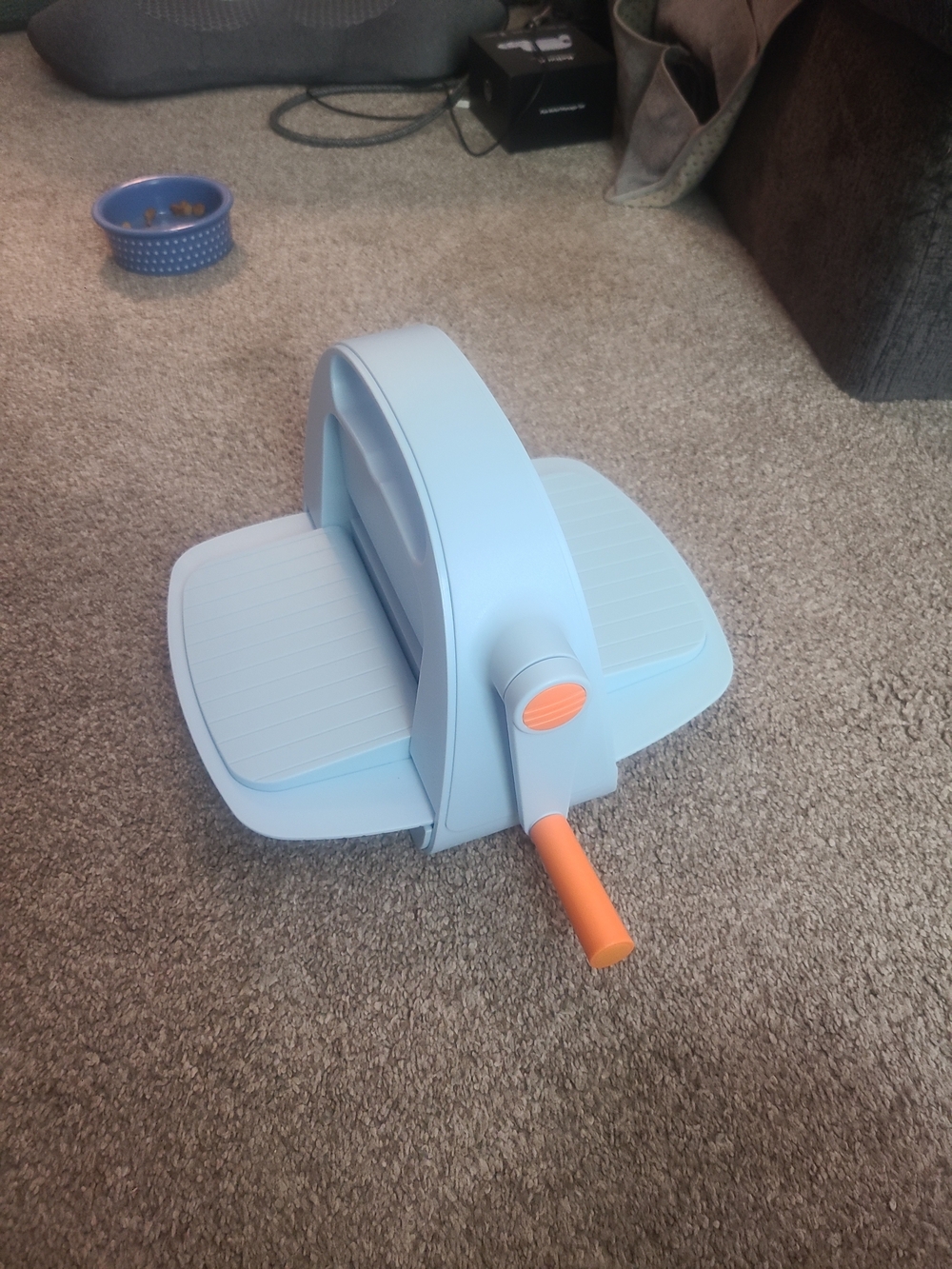 Light Blue Craft Paper Die Cutter with Orange Handle